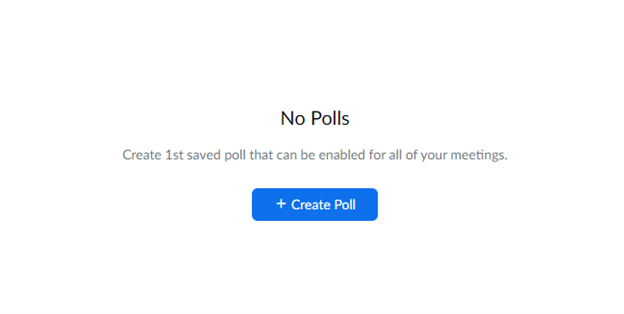 screenshot of the create poll button